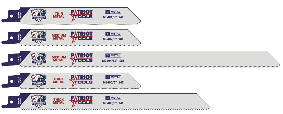Patriot Bi-Metal Reciprocating Blades — Bulk 25-Pack